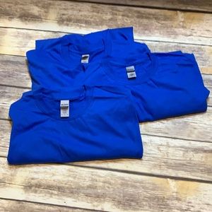 Lot of 3 Large Plain Blue Gildan T-shirts